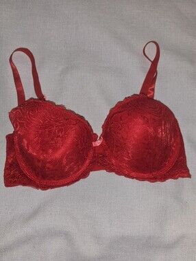 XOXO Style 2495-70 Lace Padded Underwire Bra Red 36D